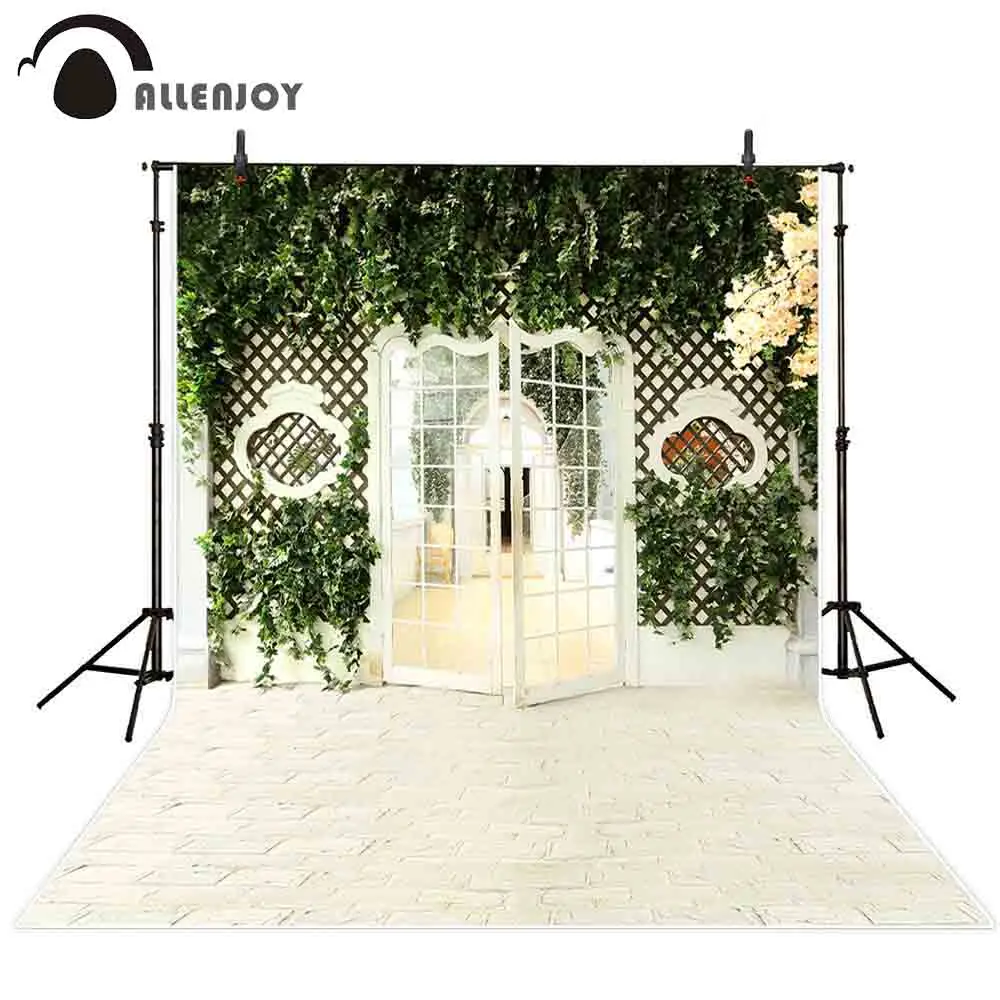 Allenjoy фон для фотосъемки Свадебные Весенние листья стена дверь цветок фотостудия
