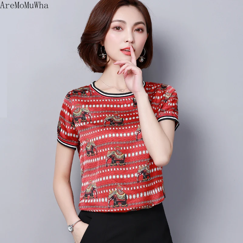 Шифоновая рубашка AreMoMuWha женская с коротким рукавом Новинка лета 2019 модная