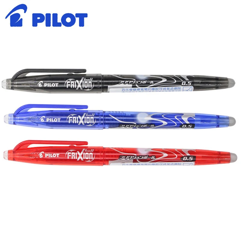 

3pcs/Lot Japan PILOT Frixion Erasable Pen Gel 0.5mm Black Blue Red Ink Gel Pens Boligrafo Borrable Stylo Effacable LFB-20EF