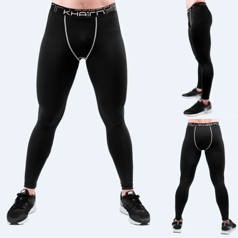 Summer Thin Breathable Running Tights Men Compression Jogging Pants Quick Dry Black Fitness Trousers Slim Fit Elastic Sportswear | Спорт и