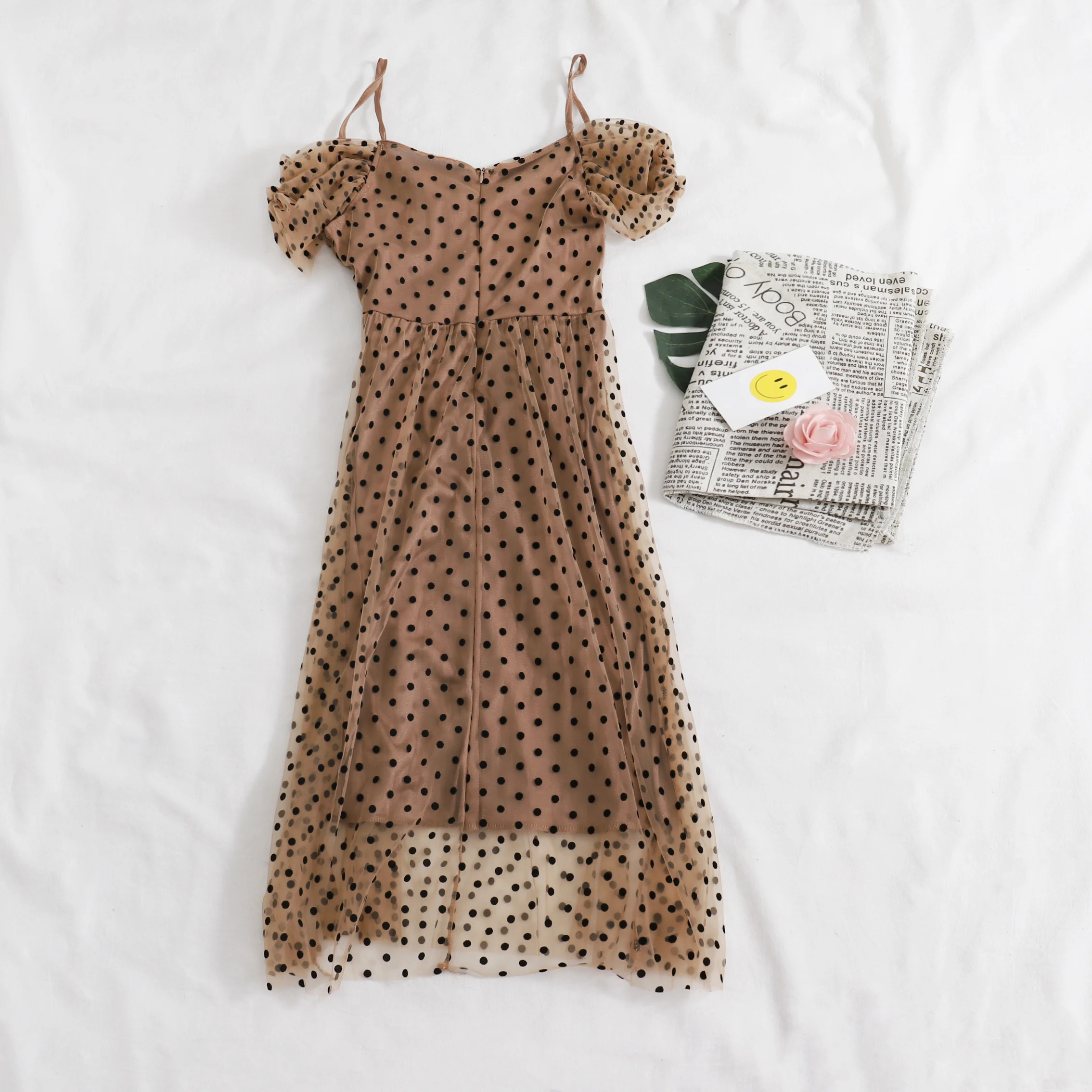 Платье на петельках 2019 стиль Новинка в стиле ретро корейский с завышенной талией