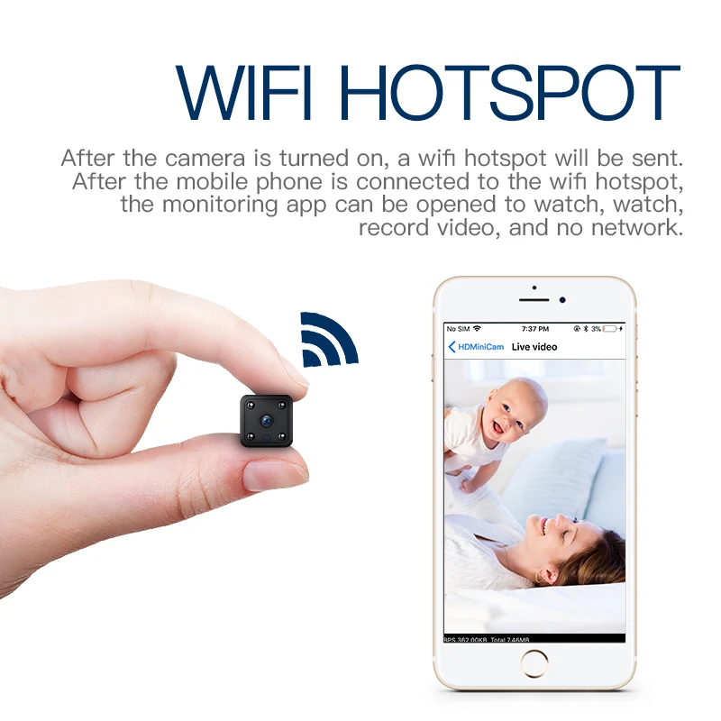 WNK 720 P ip-камера мини беспроводная видеокамера с Wi-Fi Встроенная батарея ночного