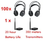 Классическая Бесшумная Дискотека 500 м RF, сильный Низкий Бас, комплект наушников (100 наушников и 1 передатчик)