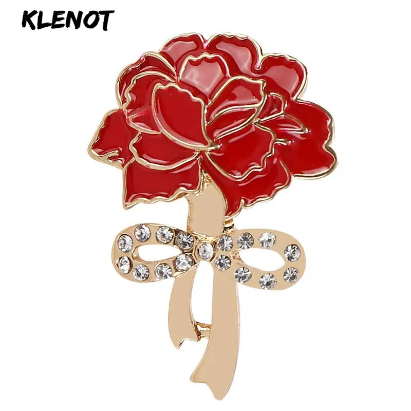 Женская брошь в виде цветка розы с кристаллами | Украшения и аксессуары