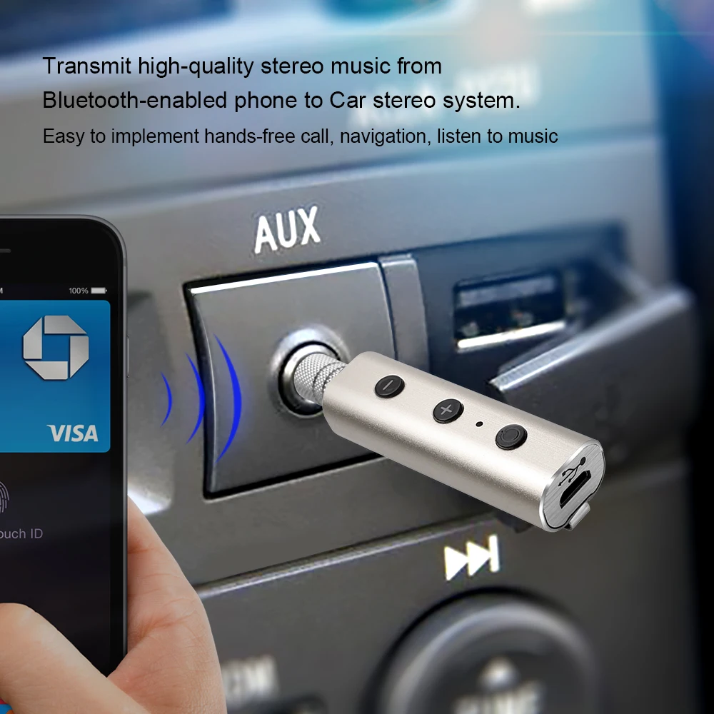 Aux Bluetooth аудио Музыка приемник 3 5 jack 4 2 + EDR громкой связи Car Kit A2DP Беспроводной