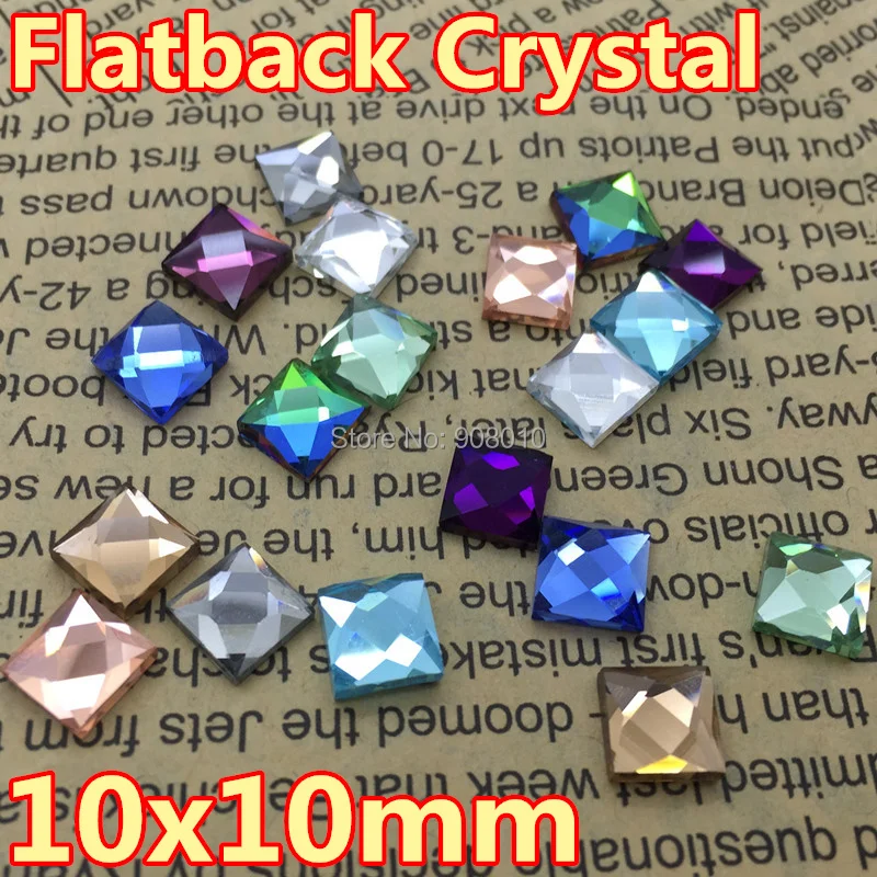 100 шт./лот 10 мм асметричные граненые квадратные Хрустальные стеклянные камни с