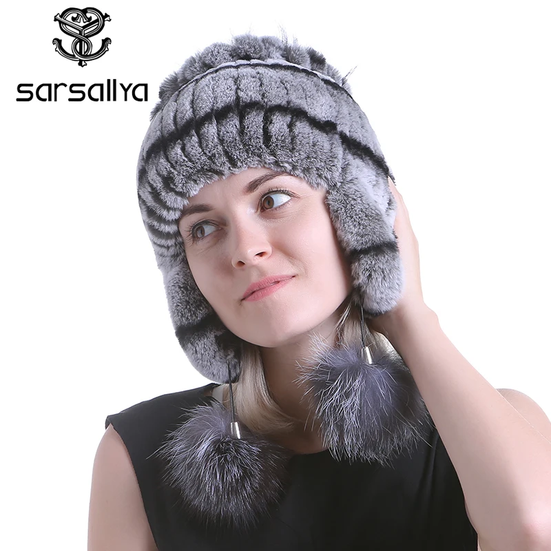 Sarsallya зимняя меховая шапка для женщин реального с мехом кролика шляпа лисий мех