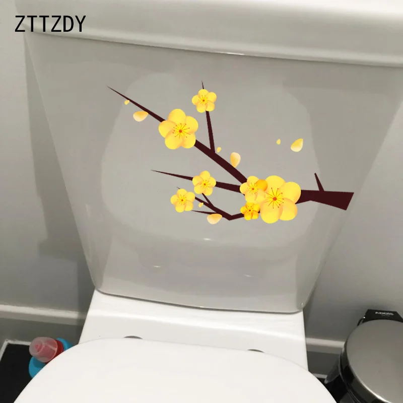 ZTTZDY 25*11 8 см зимняя восковая желтая Цветочная Настенная Наклейка для детской