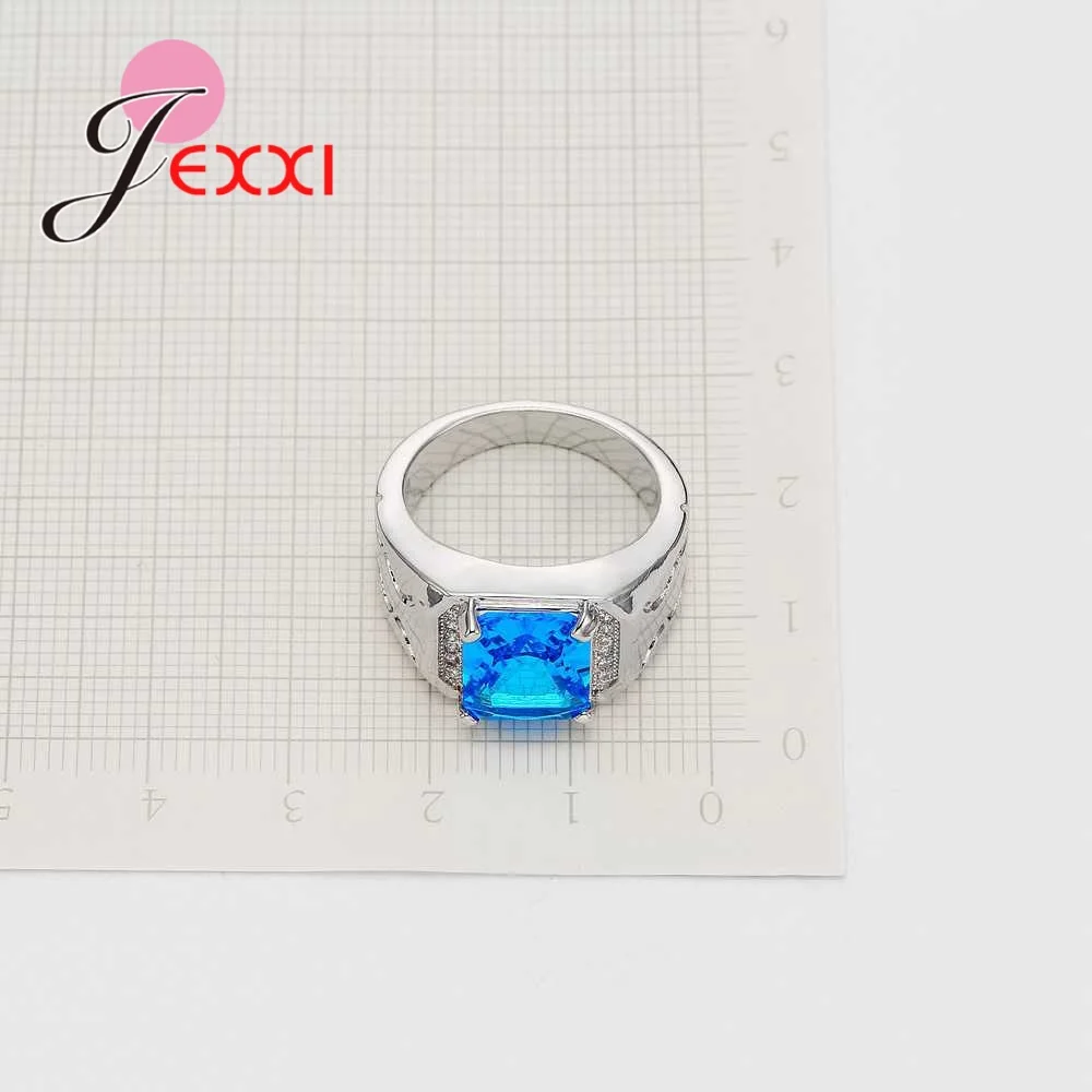AAA Циркон 925 Стерлинговое Серебро Ювелирные Изделия Квадратная Форма палец