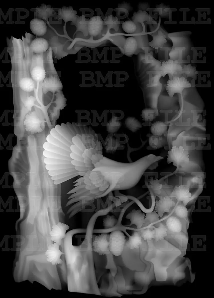 Глухарь 3d модель для чпу в BMP формат файла Изображения STL_3443_bmp|model lace|cnc iphone 4 casecnc