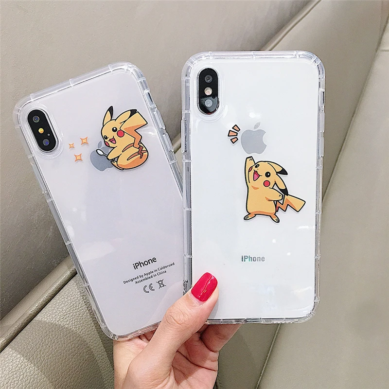Мультяшный милый телефон Пикачу Apple чехол для iPhone 6 S 7 8 PLUS X XR XS MAX анти-осень все