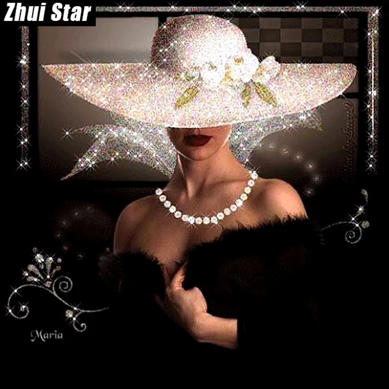 Zhui Star Full Square Diamond 5D DIY алмазная живопись "шляпа красоты" вышивка крестиком