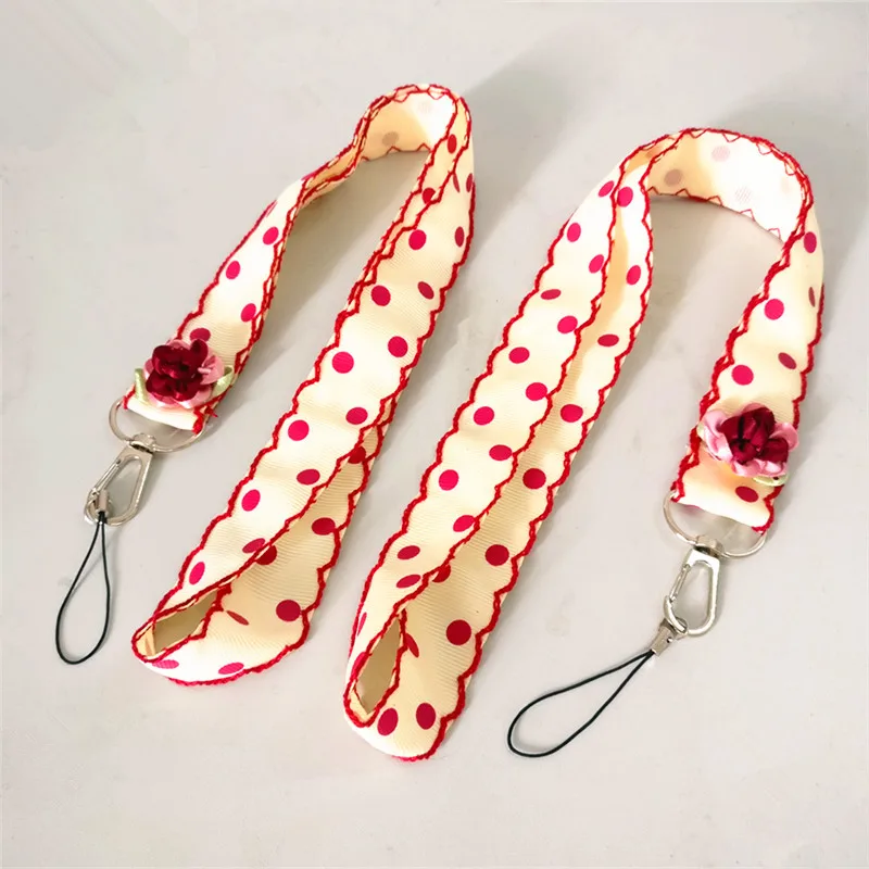 DIY милый розовый шейный шнурок для ключей ремешки с петлей ключ Cuello мобильный телефон чехол ID Брелоки для ключей в виде карт Kawaii длинные ремни Landyard