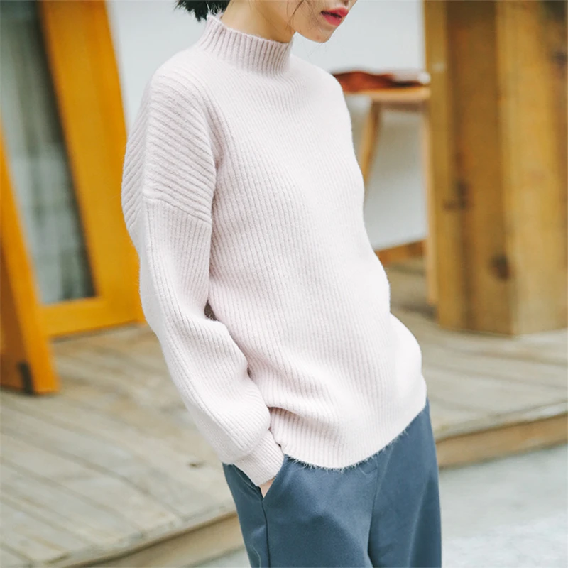 Harajuku 2017 Autumn Korean Fashion Turtleneck Sweater Lantern Sleeve Kawaii Female Clothing High-quality Preppy Style Pullovers | Женская
