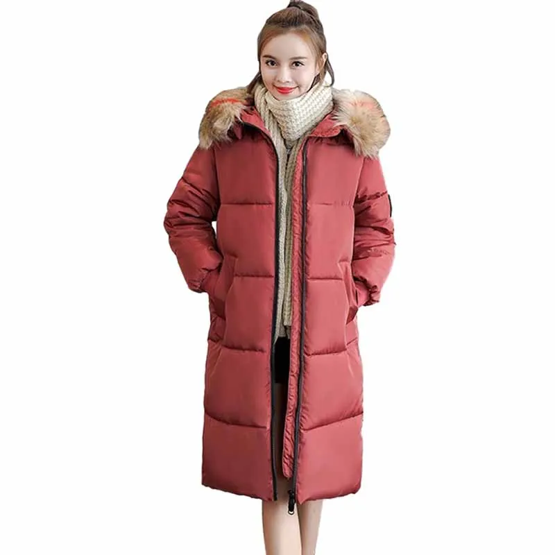 Большие размеры, XL-7XL, зимние парки, женские пуховики, хлопковые куртки, меховой воротник, с капюшоном, утепленные пальто, женские длинные базовые пальто, верхняя одежда, G202