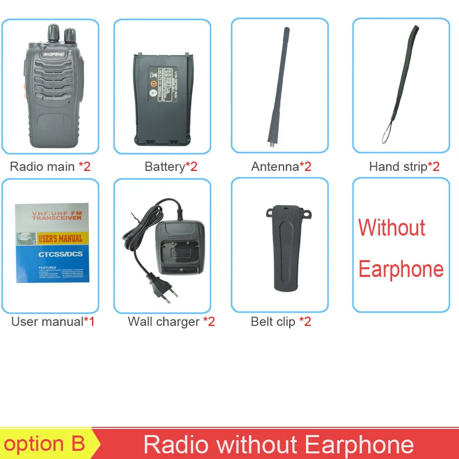2 шт./компл. baofeng BF-888S рация портативное радио BF888s 5 Вт 16CH UHF 400-470 МГц BF 888 S коммуникатор передатчик трансивер - Цвет: NO headset