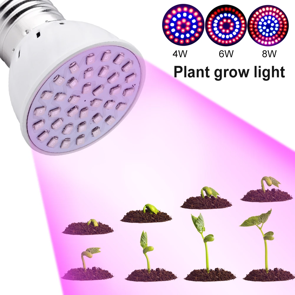 

TSLEEN 4 Вт 6 Вт 8 Вт светодиодный Grow светильник AC220V/110V E27 E26 красный/синий гидропоники светодиодный завода Крытый расти светильник s светодиодный...