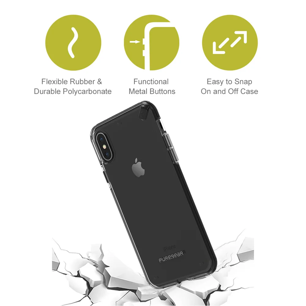 Puregear оригинальный открытый тонкий прозрачный чехол противоударный для iPhone XS/X с