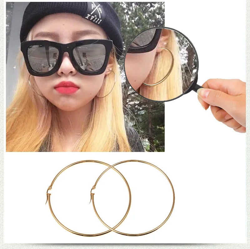 Женские круглые серьги кольца из нержавеющей стали|circle hoop earrings|hoop earrings for womenhoop |
