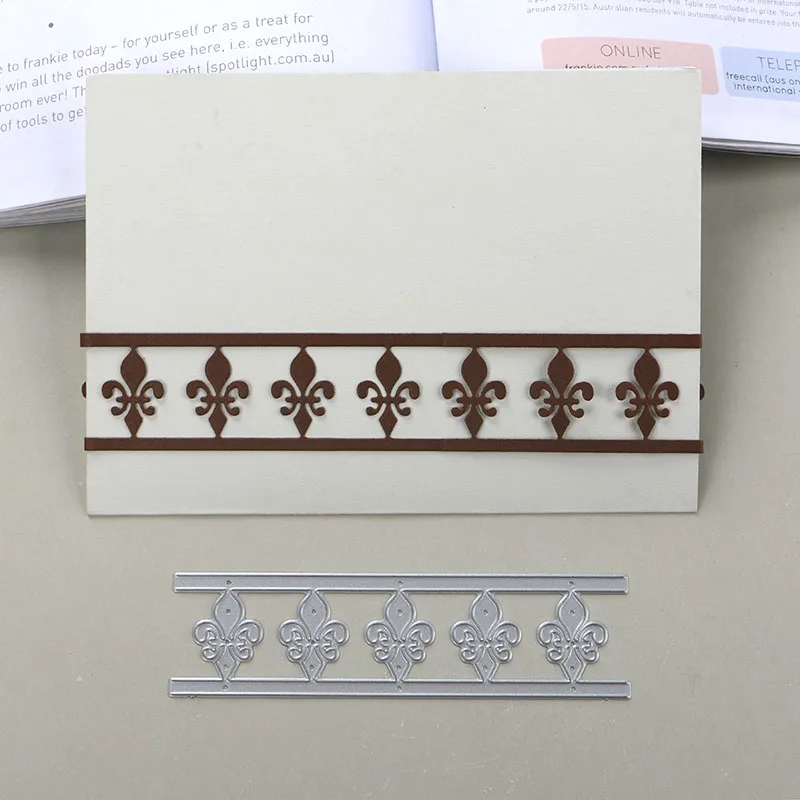 DUOFEN METAL CUTTING DIES New French lily flower ribbon stencil for DIY papercraft projects Scrapbook Paper Album