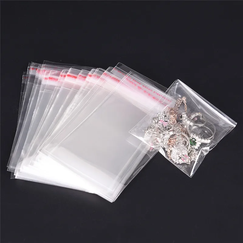 

200Pcs/pack Plastic Clear Resealable Jewelry Pouch Cookie Packaging Bag Bakery Candy Bags Self-adhesive Envelope Cellophane Bag