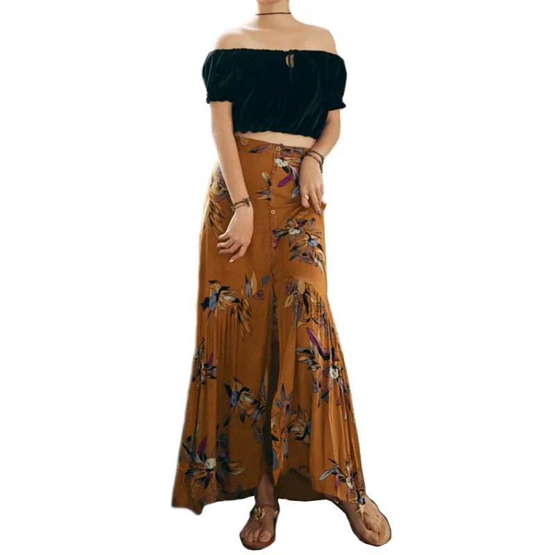 2017 Бохо люди русалка юбки имперский Высокая талия праздник Лето тропические