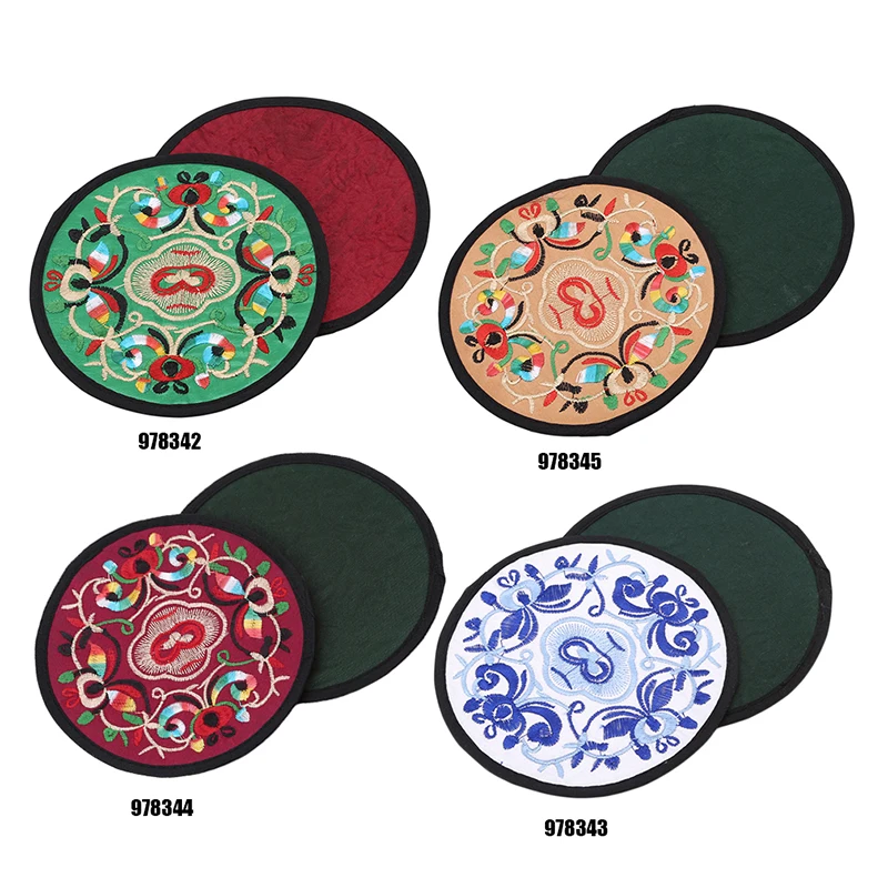 Вышитые керамические подставки для чашек 2 шт. украшения дома кухонные