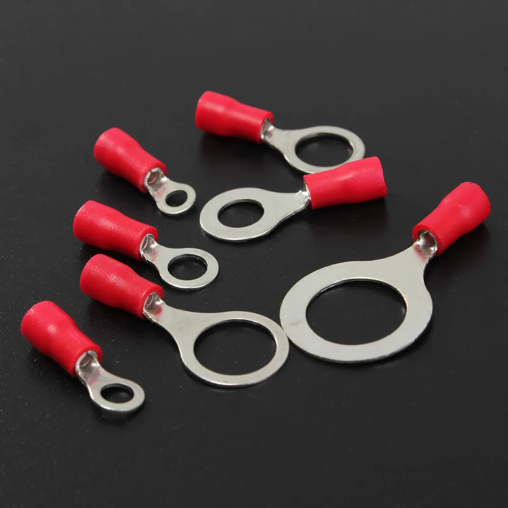 25 шт. красные резиновые ПВХ клеммы изолированный Кольцевой разъем RC 0 5 1 мм 22 16AWG