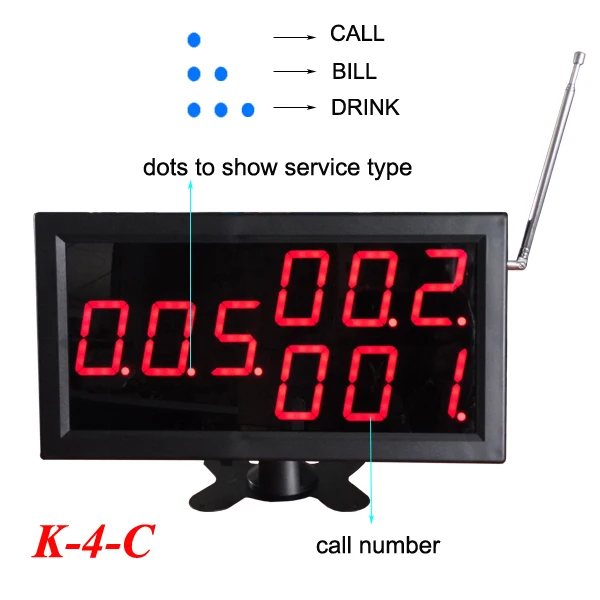Wireless Service Calling System Restaurant with monitor button watch pager (1 display receiver+ 2 +30 table bell button) | Компьютеры и