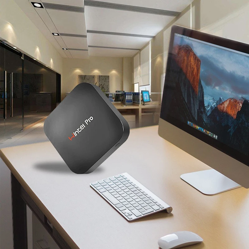 W8 Pro Box ТВ мини ПК intel atom X5 Z8350 1 92 ГГц четырехъядерный процессор 2 ГБ/32 ГБ с WI FI BT4.0 RJ45