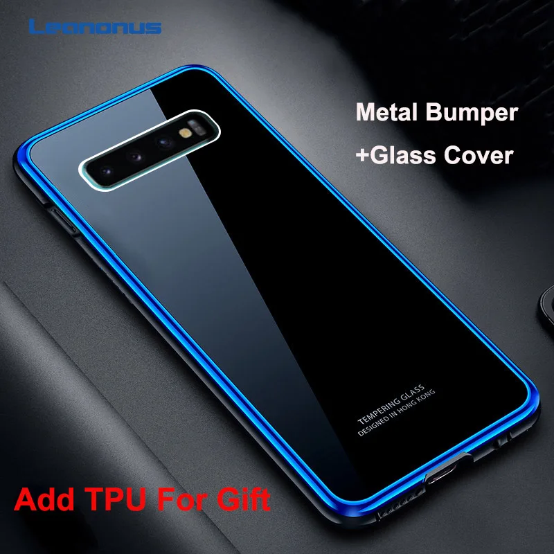 Leanonus 9H чехол из закаленного стекла для samsung Galaxy S10/S10 Plus/S9/S9 Plus/Note 9 Coque жесткий металлический бампер чехол для телефона
