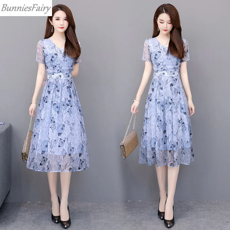 BunniesFairy Лето 2019 г. для женщин Элегантный цветочный принт Высокая талия