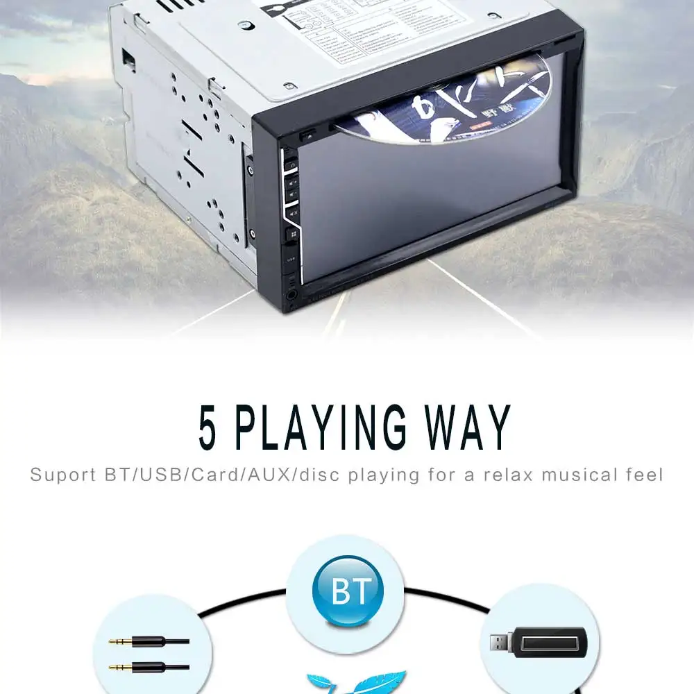 Радио 2Din 7 &quotHD плеер MP5 сенсорный экран цифровой дисплей Bluetooth Мультимедиа FM USB AUX