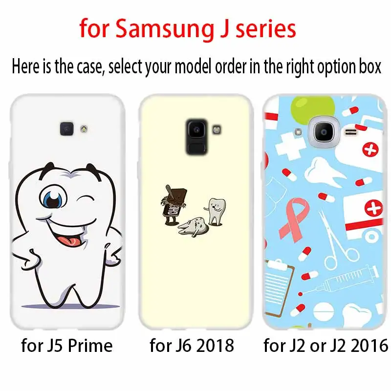 Чехол для Samsung Galaxy J6 J8 J3 J5 J7 J4 Plus 2018 2016 2017 EU Prime Pro рисунок стоматологических