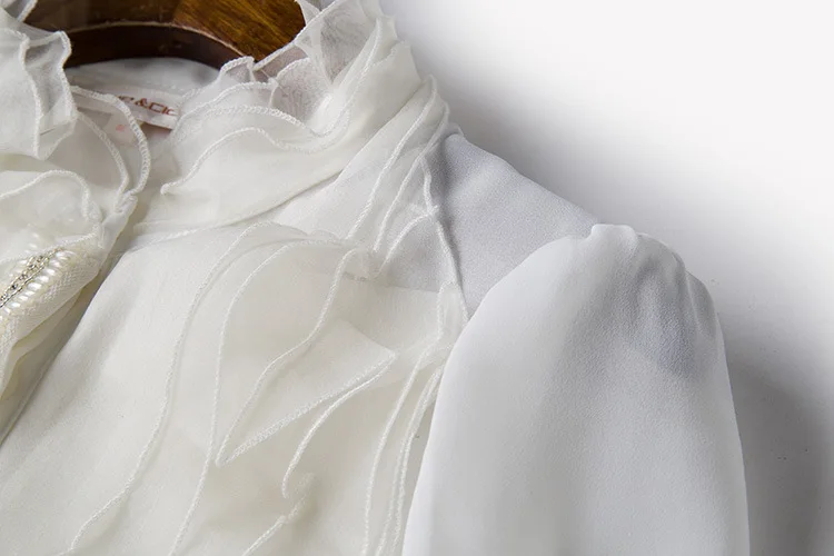 2018 Runway брендовая рубашка Для женщин высокое качество с длинным рукавом Pearl молнии