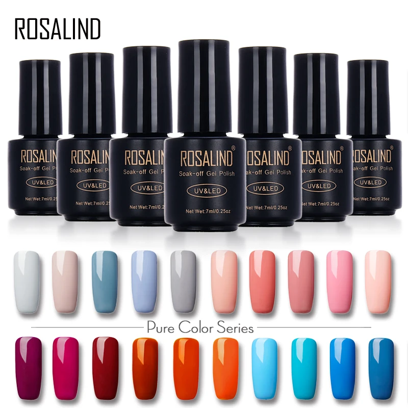 ROSALIND 7 мл Гель лак для ногтей серии Solid Colors Need Base Top Coat дизайна Полупостоянный УФ