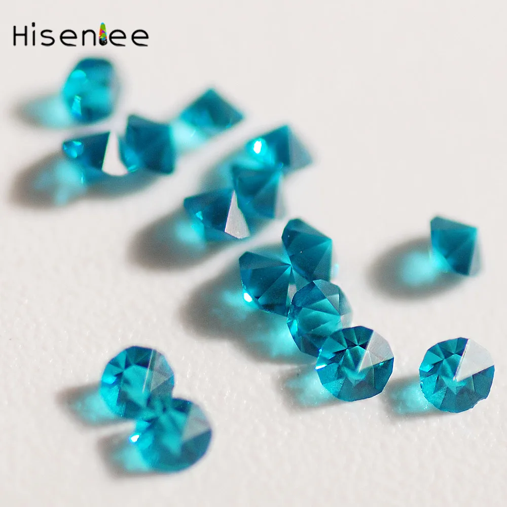 Blue Zircon 2880 шт./упак. 1,1 мм Мини крошечный прозрачный с украшением в виде кристаллов, не для горячей фиксации Стекло со сверкающими бриллиантами 3D микро украшения для ногтей украшение драгоценных камней - Цвет: Blue Zircon