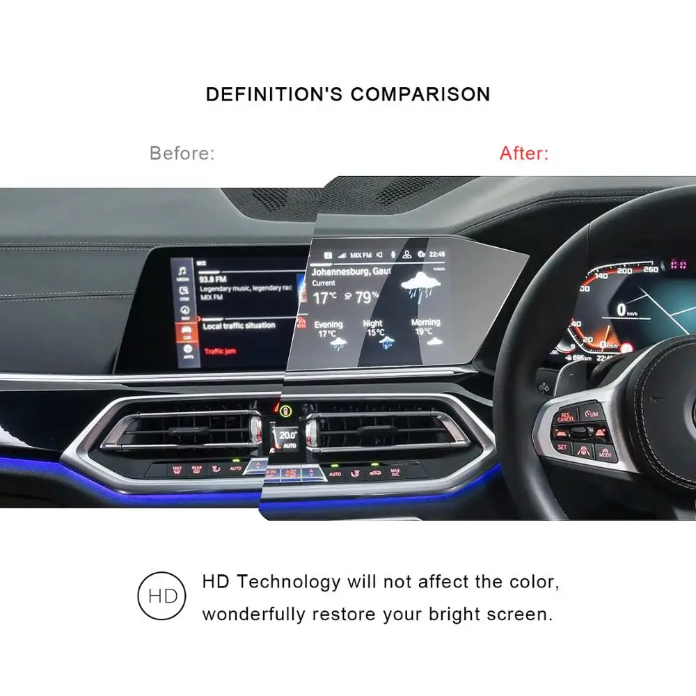 ruiya car screen protector for x5 g05x7 g07 2019 2020 12 3inch right rudder navigation touch sisplay auto interior accessories free global shipping