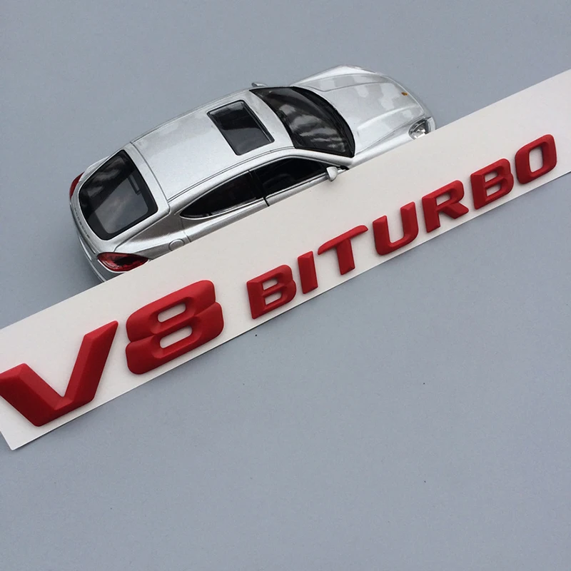 V8 V12 BITRUBO буквы эмблема значок для Mercedes Benz C63 E300L крыло сбоку Supercharge Turbo логотип автомобиля Стайлинг переоборудование стикер