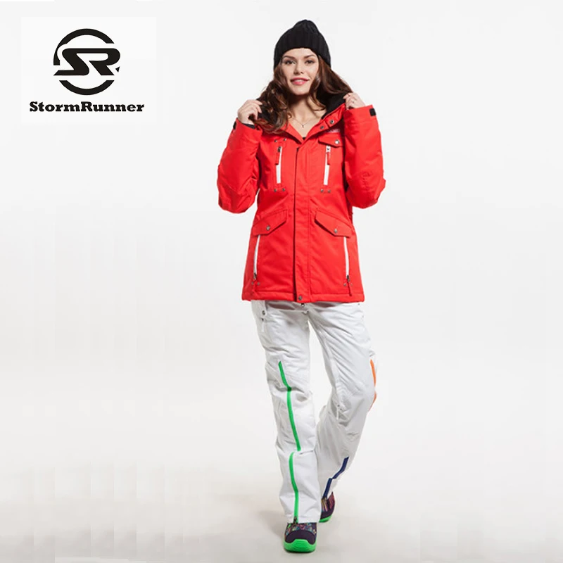 Женские лыжные комплекты гарантируют подлинность! StormRunner женские костюмы куртка