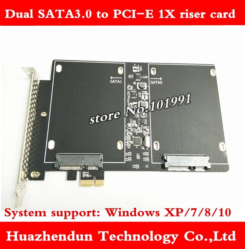 Новая универсальная версия перегородка на полную высоту двойной SATA 3 0 к PCIE 1X SSD