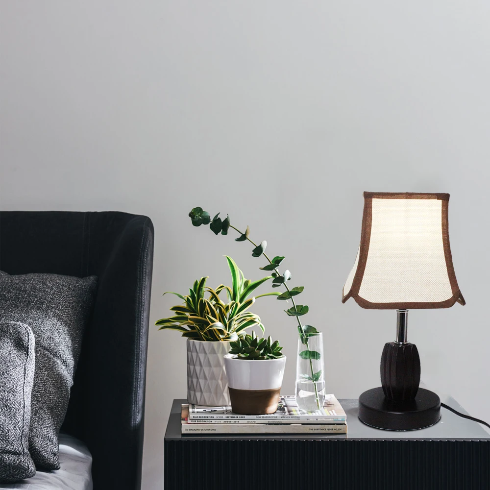 Современный Кантри стиль ткань деревянный стол огни в винтажном стиле E27