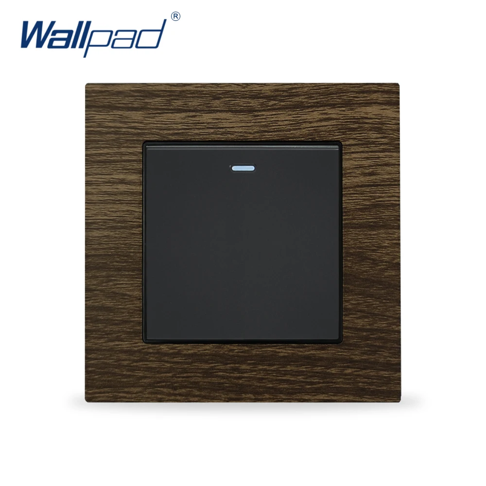 

Power Reset Switch Wallpad Luxury Wall Light Switch Metal Wood Design Push Button Switches Reset Momentary Door Bell Switch