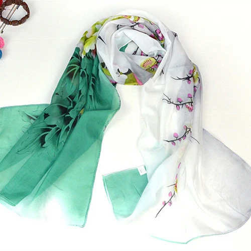 Женский модный длинный цветочный шифоновый шарф с принтом зимняя накидка шаль| |