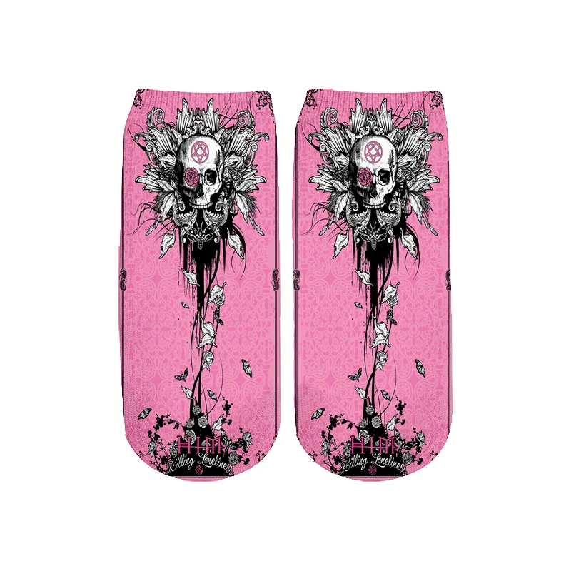 PLstar Cosmos забавные готические носки с принтом черепа летние модные 3D хлопковые