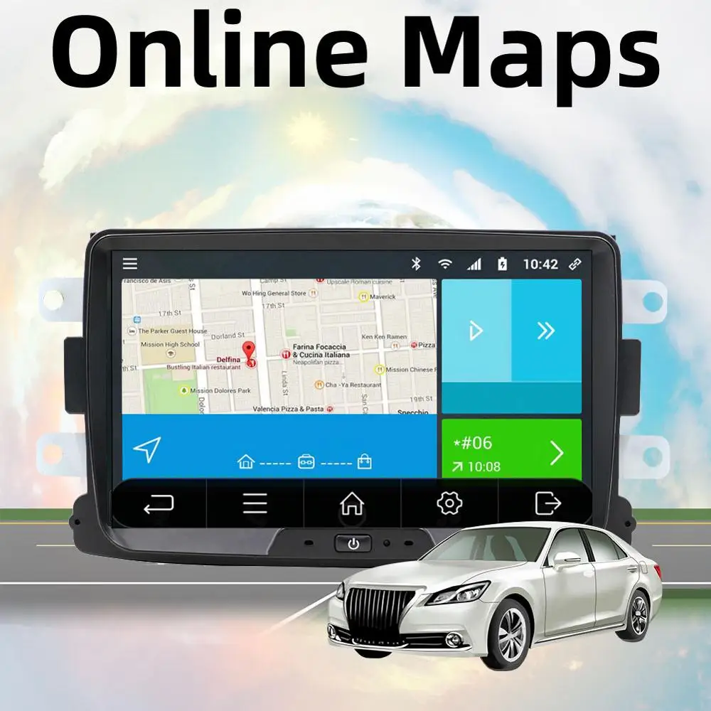 Bosion Android 9 0 8 ядер 2 ГБ + 32 Гб GPS Навигатор Радио для Dacia Duster Logan Sandero автомобильный DVD