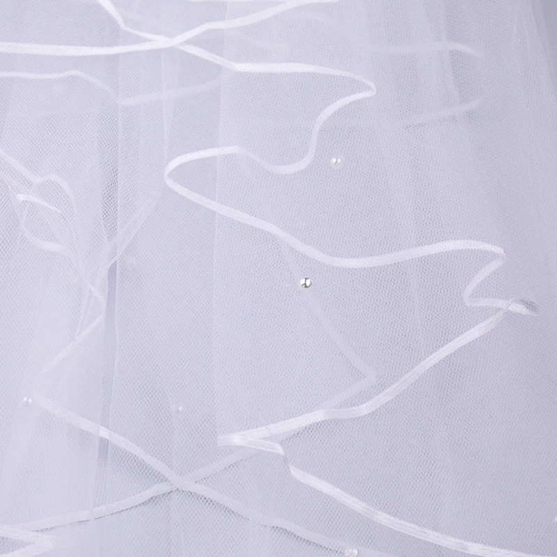 Bridal Veil Wedding Accessories Two Layer Ribbon Edge White Veils With Comb 2018 | Свадьбы и торжества