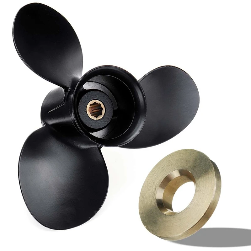 48-828154A12 9 X 8 Marine Boat Outboard Propeller For Mercury 6-15Hp Aluminum Alloy Standard Rotation Spline Tooth 3 Blades | Автомобили и