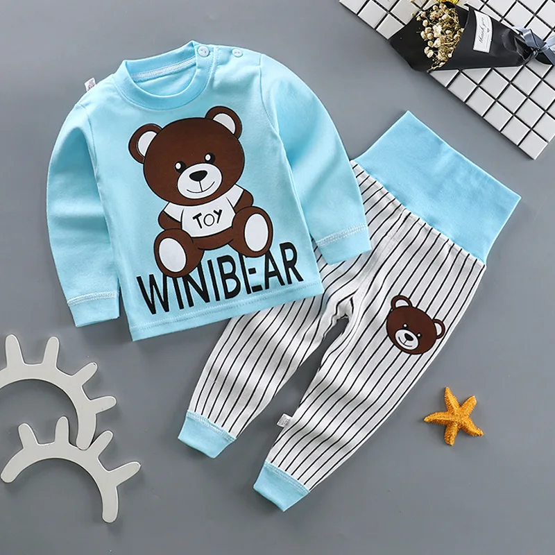 Autumn New Children's High Waist and Belly - Protecting Pants Suit Infant Baby Cotton Clothing | Детская одежда и обувь