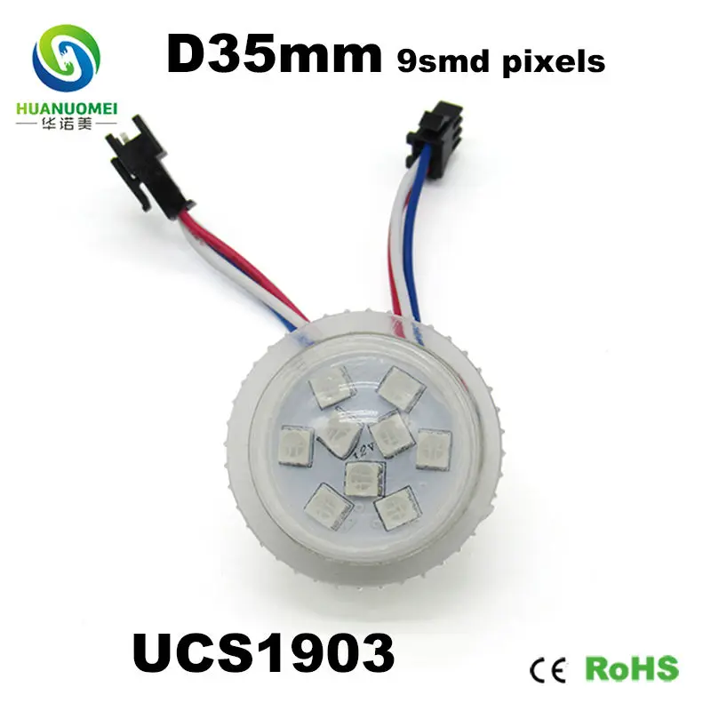 DC 12 В UCS1903 35 мм 9 светодиодов Водонепроницаемый умный пиксельный rgb светодиодный